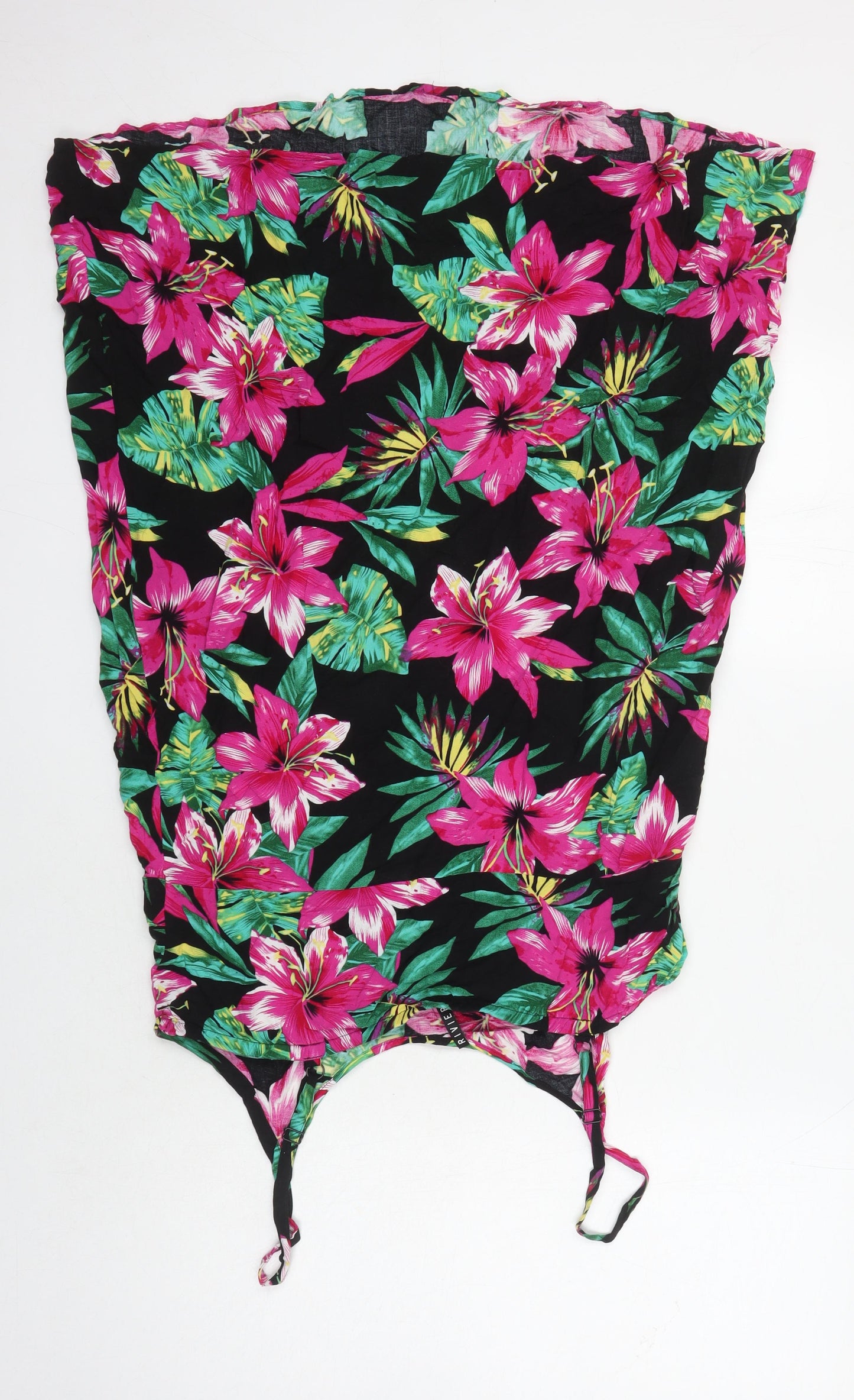 BHS Womens Multicoloured Floral Viscose Shift Size 16 Boat Neck