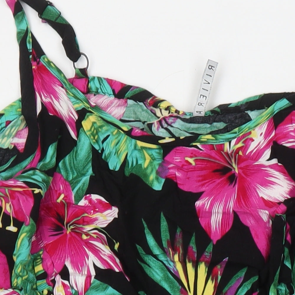 BHS Womens Multicoloured Floral Viscose Shift Size 16 Boat Neck
