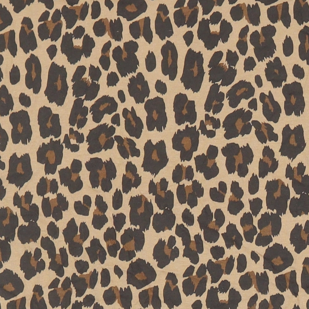 NEXT Womens Ivory Animal Print 100% Cotton Tunic T-Shirt Size 6 Boat Neck