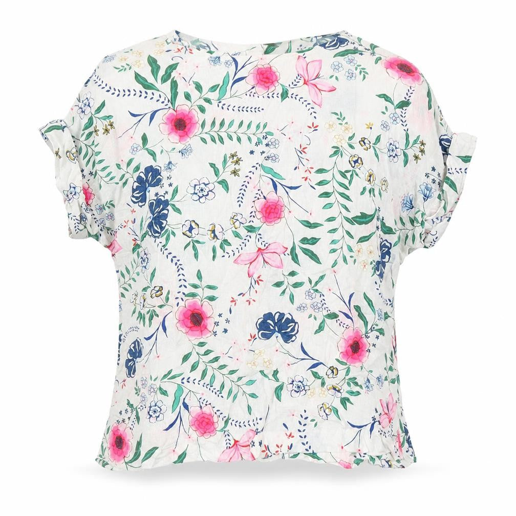 Marks & Spencer Womens Multicoloured Floral Trivinyl Tunic Blouse Size 12 Boat Neck