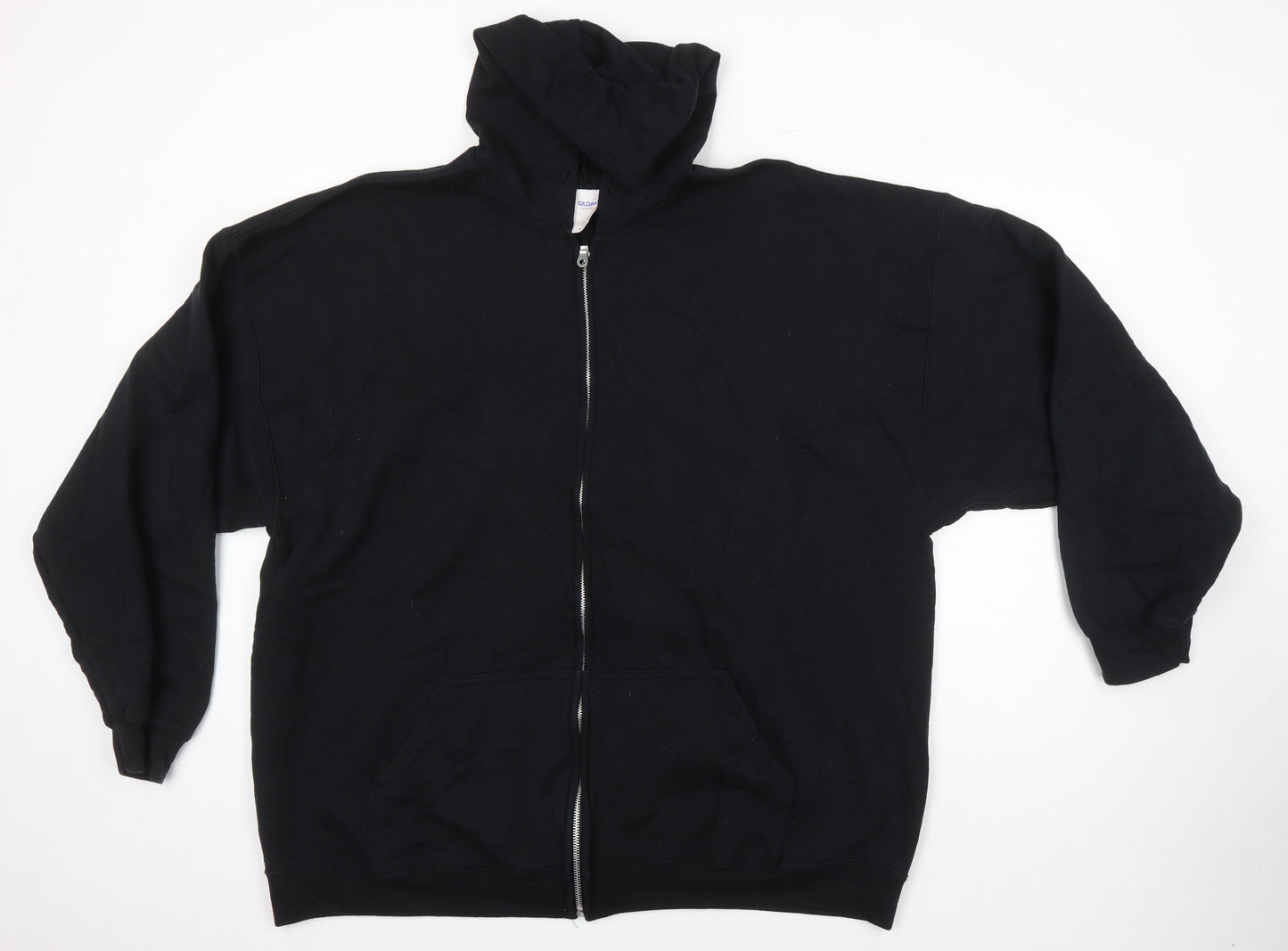 Gildan Mens Black Cotton Full Zip Hoodie Size 3XL