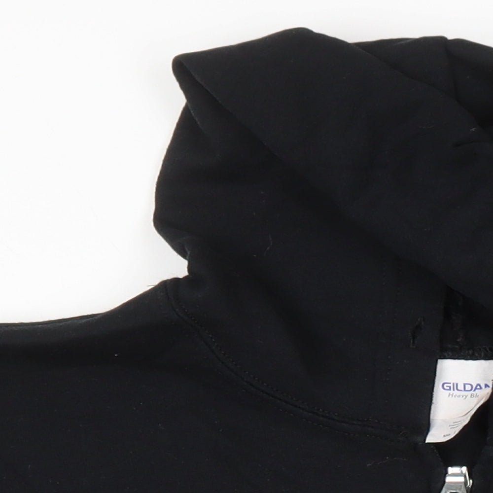 Gildan Mens Black Cotton Full Zip Hoodie Size 3XL
