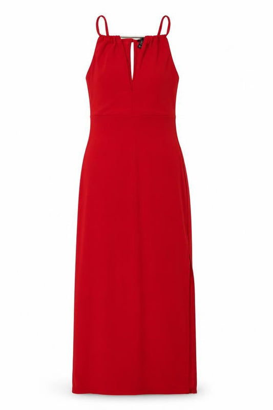 New Look Womens Red Polyester A-Line Size 6 Square Neck Pullover