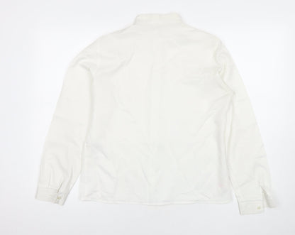St Michael Womens White Polyester Basic Button-Up Size 14 Collared
