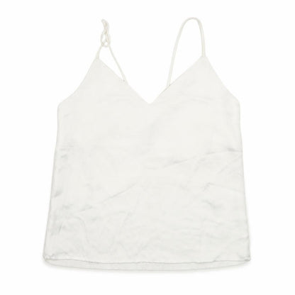 Mango Womens White Polyester Basic Tank Size XS V-Neck