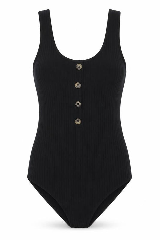H&M Womens Black Polyester Bodysuit One-Piece Size S Snap