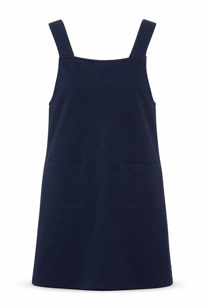 VERO MODA Womens Blue Polyester Tank Dress Size 8 Square Neck Zip