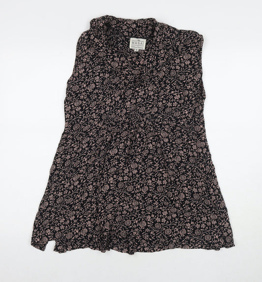 Masai Clothing Womens Beige Floral Polyester Tunic Tank Size M Round Neck
