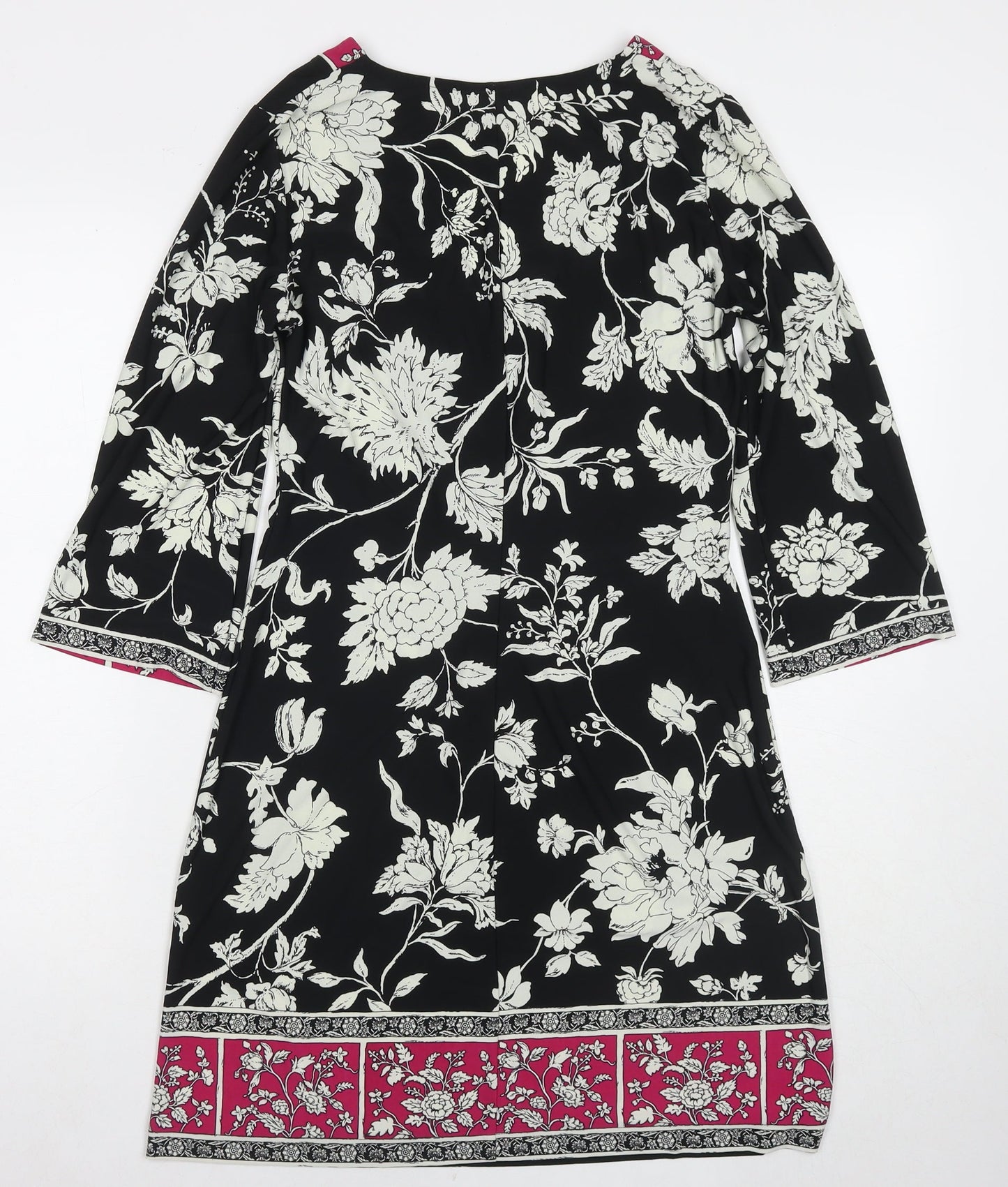 Wallis Womens Multicoloured Floral Polyester A-Line Size 10 V-Neck Pullover