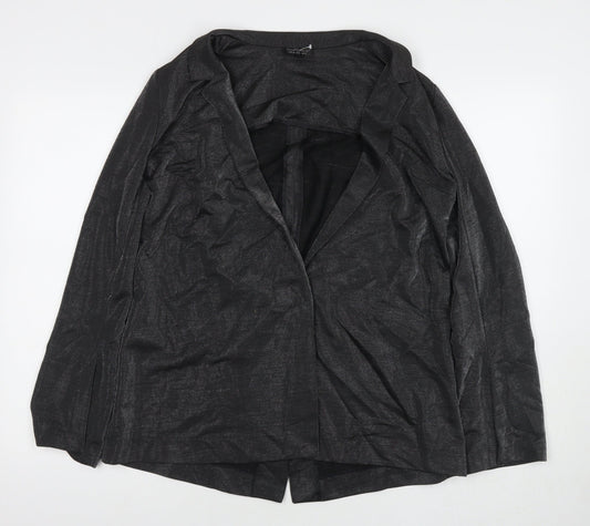 Topshop Womens Grey Jacket Blazer Size 12 Snap