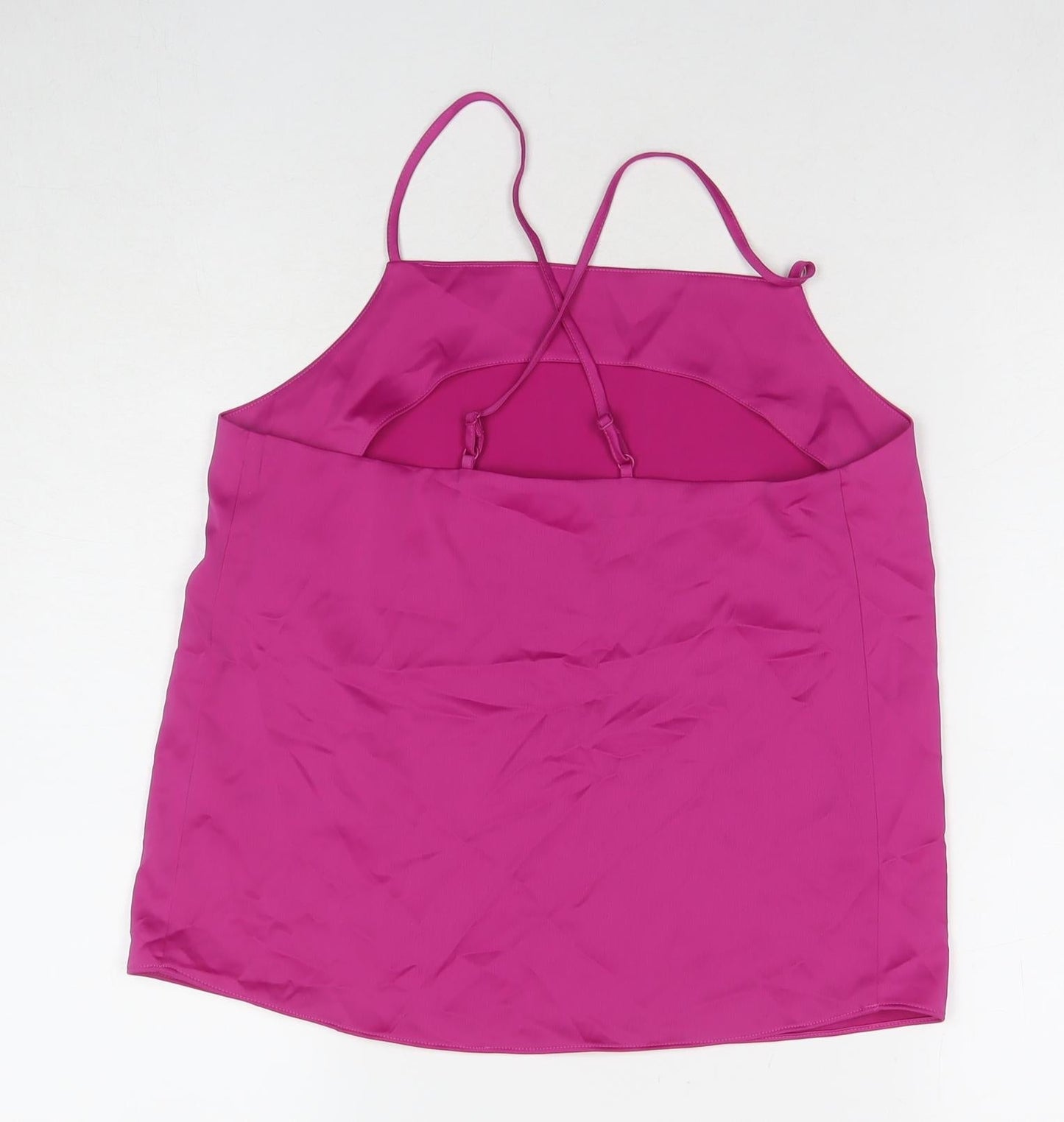 Marks and Spencer Womens Pink Polyester Basic Tank Size 8 Round Neck
