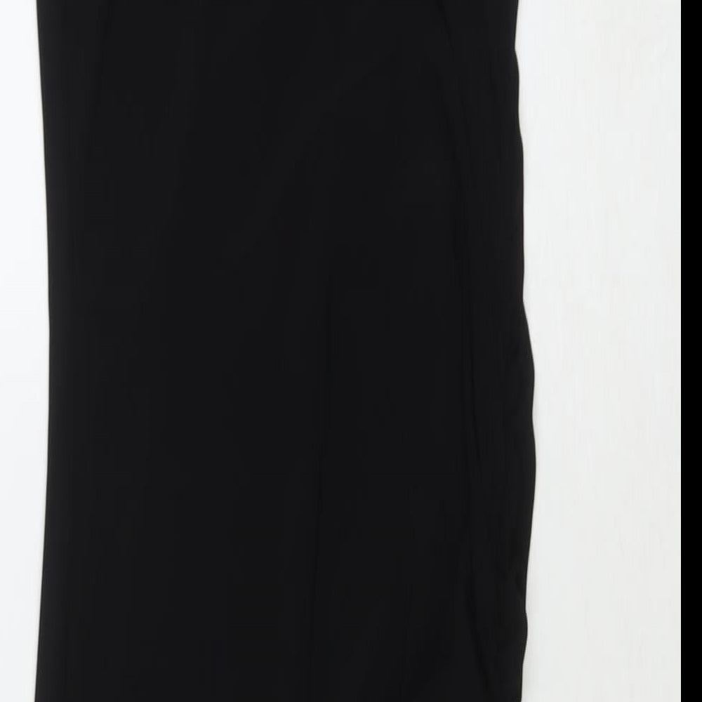 Bershka Womens Black Polyester Bodycon Size M Square Neck Pullover