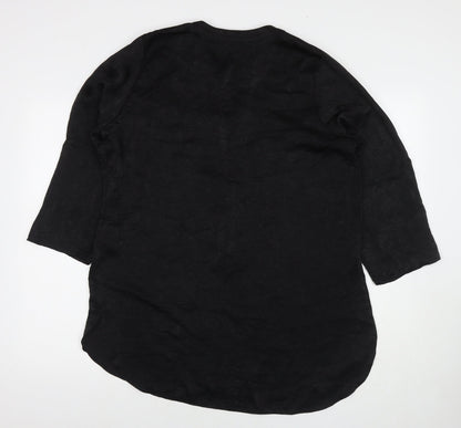 Back view of Roman women’s black polyester tunic blouse, size UK 16, v-neck