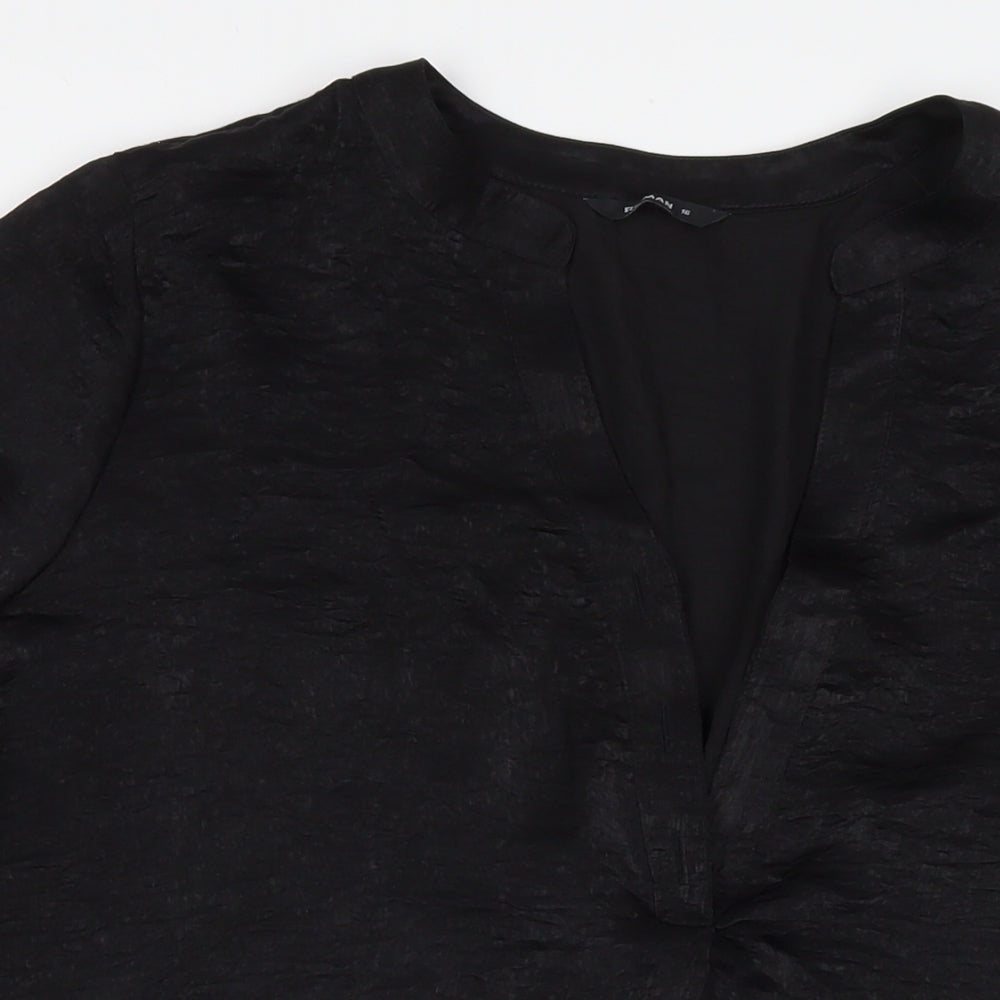Roman Womens Black Polyester Tunic Blouse Size 16 V-Neck