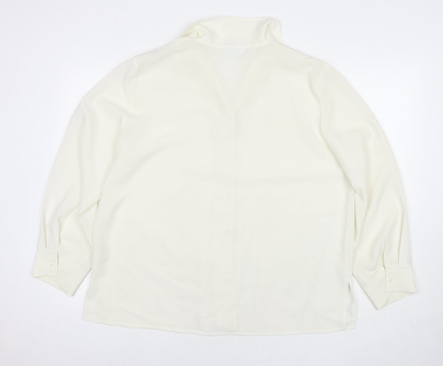 Bella Moda Womens White Polyester Basic Button-Up Size 20 Collared