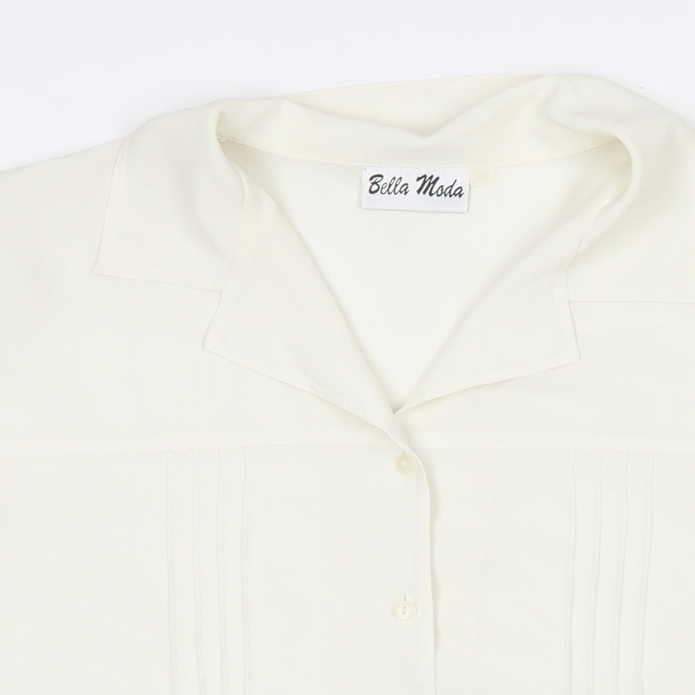 Bella Moda Womens White Polyester Basic Button-Up Size 20 Collared