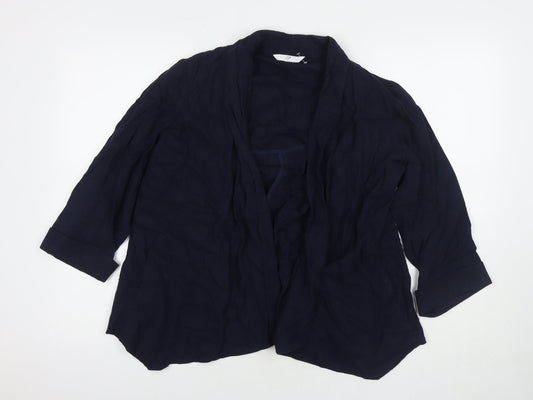Arcadia Womens Blue Jacket Blazer Size 14