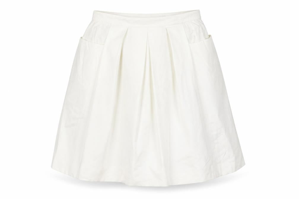 Debenhams Womens White Polyester A-Line Skirt Size 18 Zip - Pockets