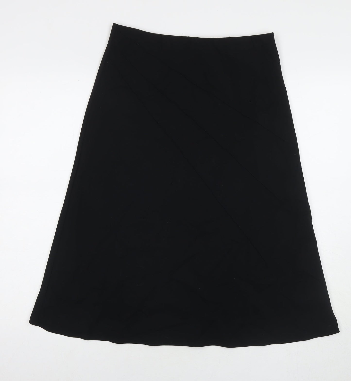 Marks and Spencer Womens Black Polyester Maxi Skirt Size 12 Zip