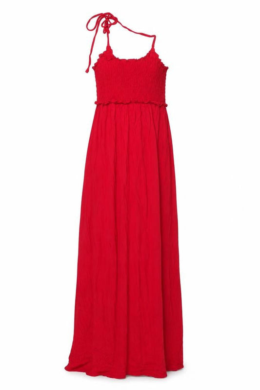 Marks & Spencer Womens Red Viscose Maxi Size M Square Neck Pullover