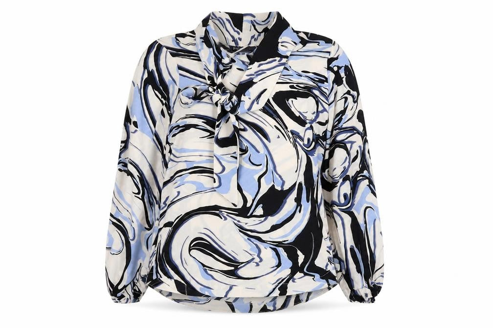Marks & Spencer Womens Multicoloured Geometric Polyester Basic Blouse Size 8 Round Neck