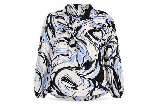 Marks and Spencer Womens Multicoloured Geometric Polyester Basic Blouse Size 8 Round Neck