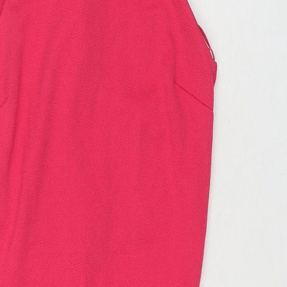River Island Womens Pink Polyester A-Line Size 10 Round Neck Zip