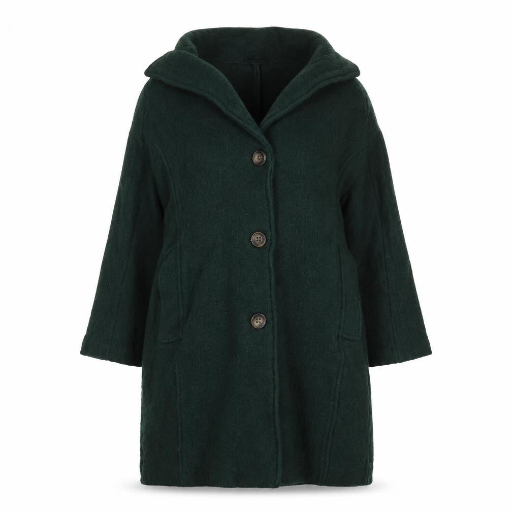 Paul Costelloe Womens Green Overcoat Coat Size 8 Button