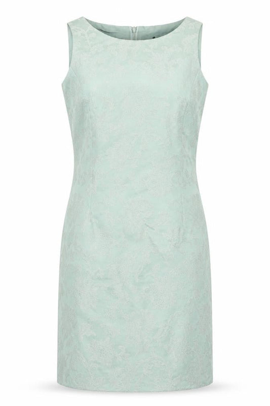 Made in Womens Green Floral Viscose A-Line Size 12 Round Neck Zip