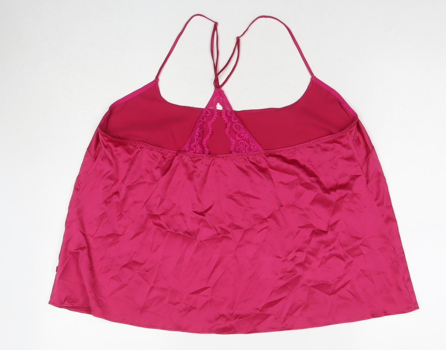 Marks and Spencer Womens Pink Polyester Camisole Tank Size L Round Neck