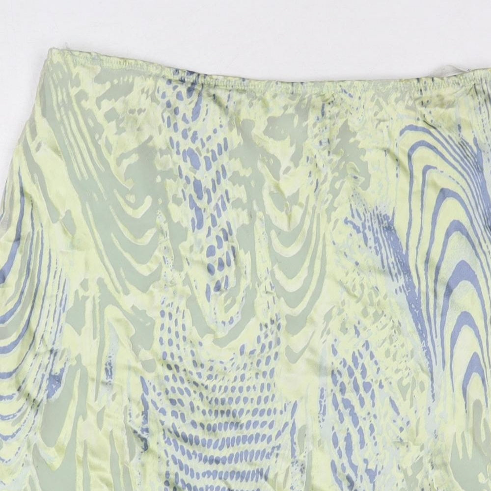 Tia Womens Multicoloured Geometric Polyester A-Line Skirt Size 12 Zip
