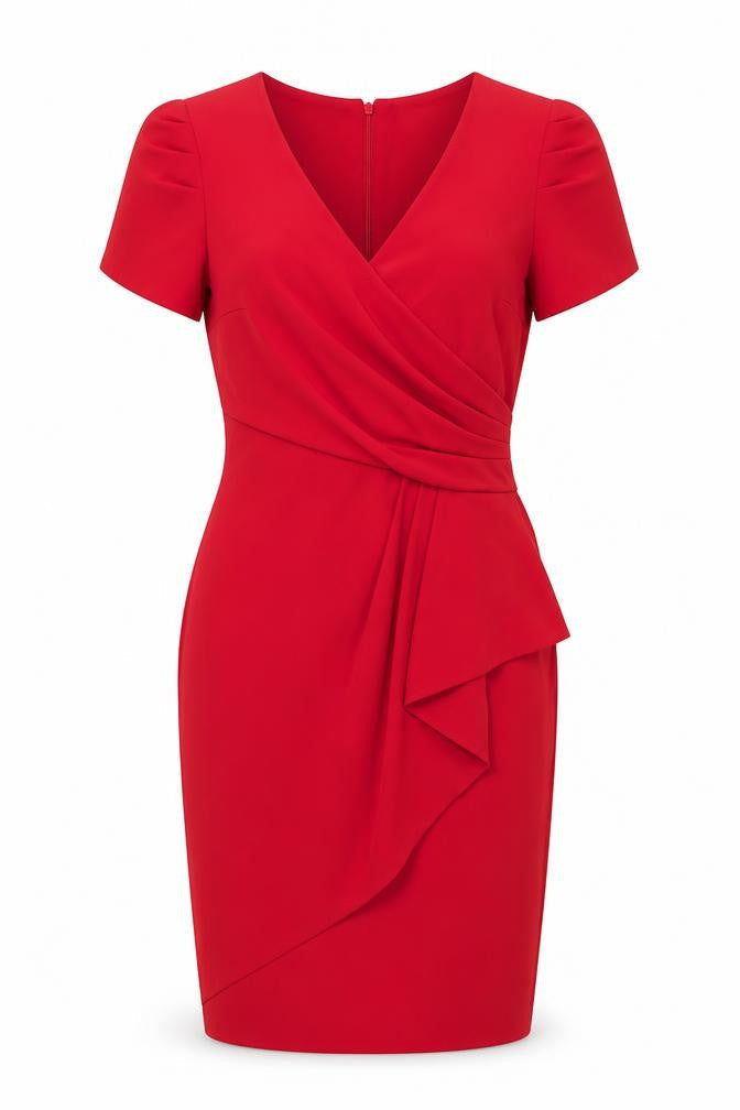 Phase Eight Womens Pink Polyester A-Line Size 8 V-Neck Zip