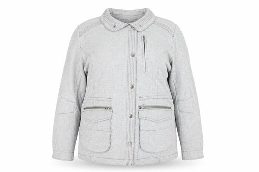 Next Womens Grey Geometric Jacket Size 18 Zip