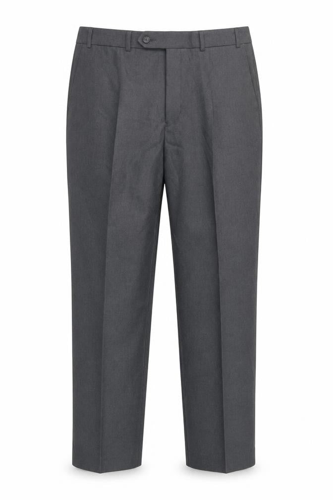 Greenwoods Mens Grey Polyester Dress Pants Trousers Size 38 in L30 in Regular Zip
