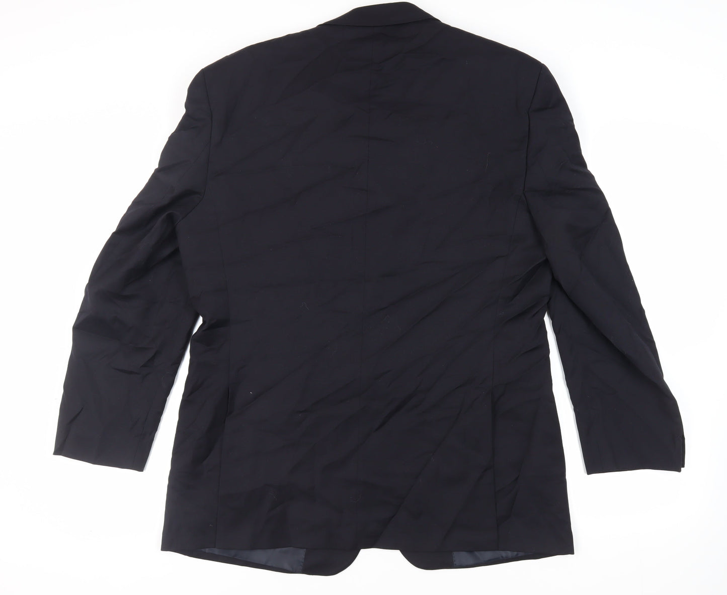 Terry de Havilland Mens Black Wool Jacket Blazer Size 44 Regular