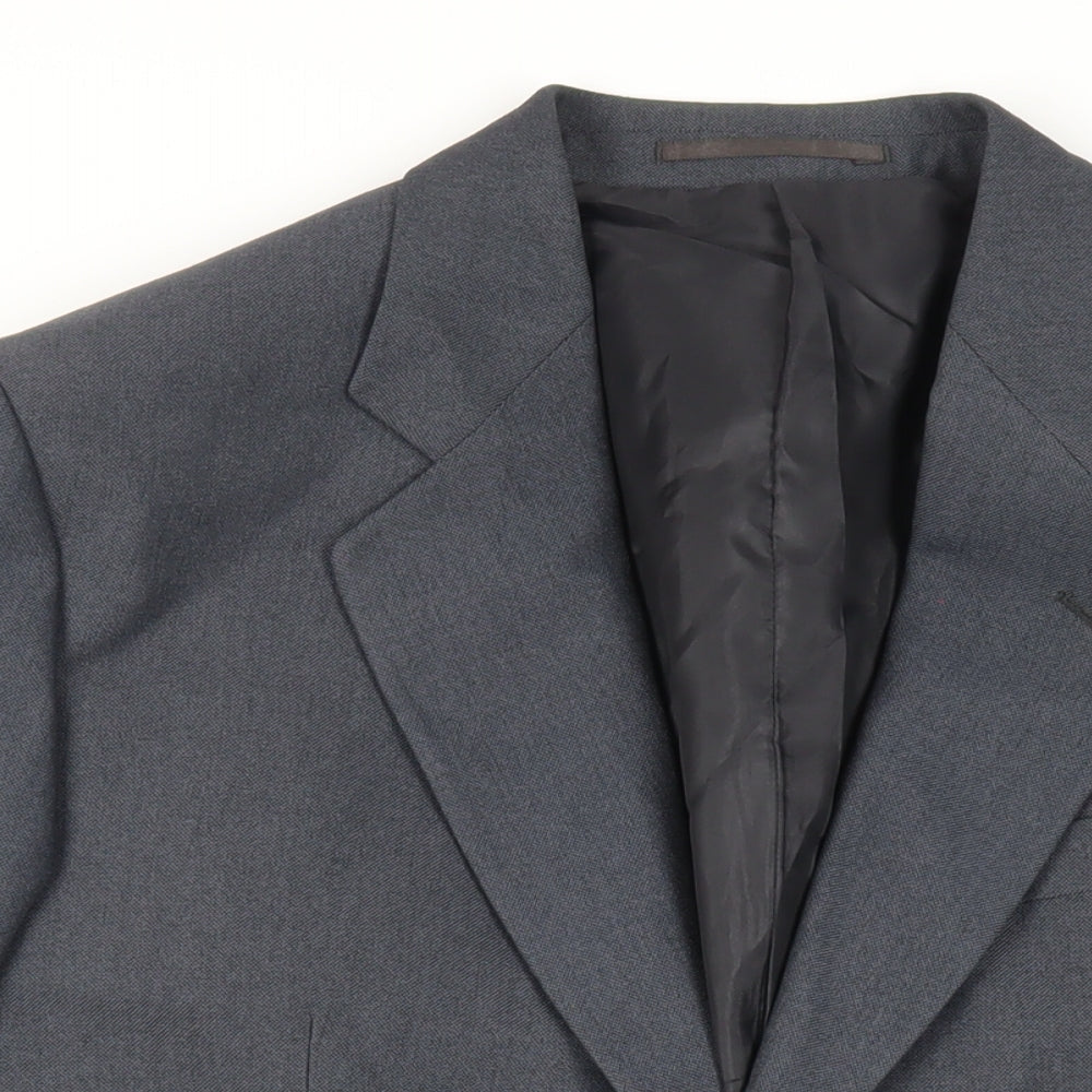 Greenwoods Mens Blue Polyester Jacket Suit Jacket Size 42 Regular