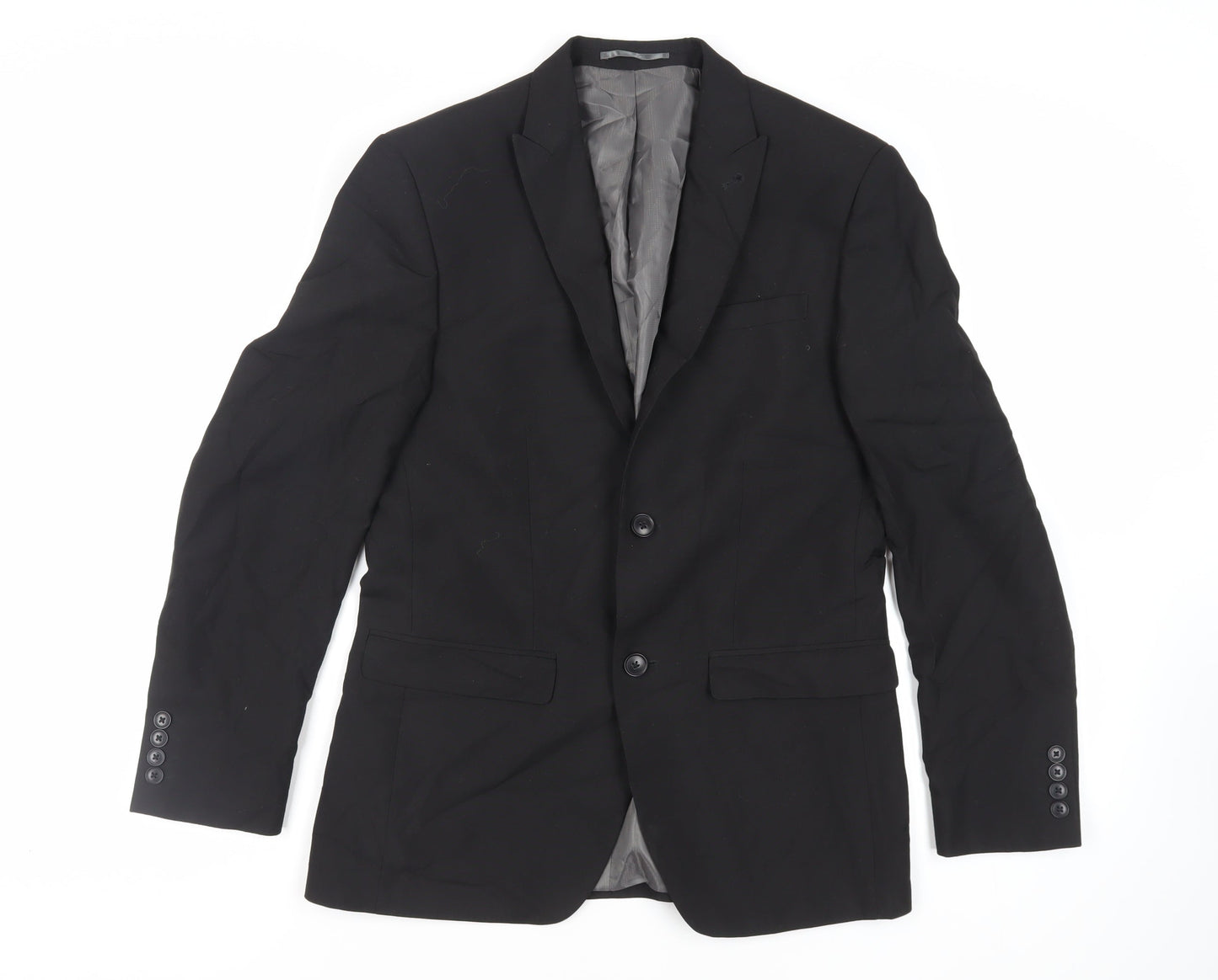 NEXT Mens Black Polyester Jacket Suit Jacket Size 36 Regular