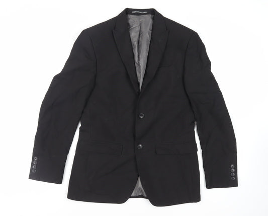 NEXT Mens Black Polyester Jacket Suit Jacket Size 36 Regular
