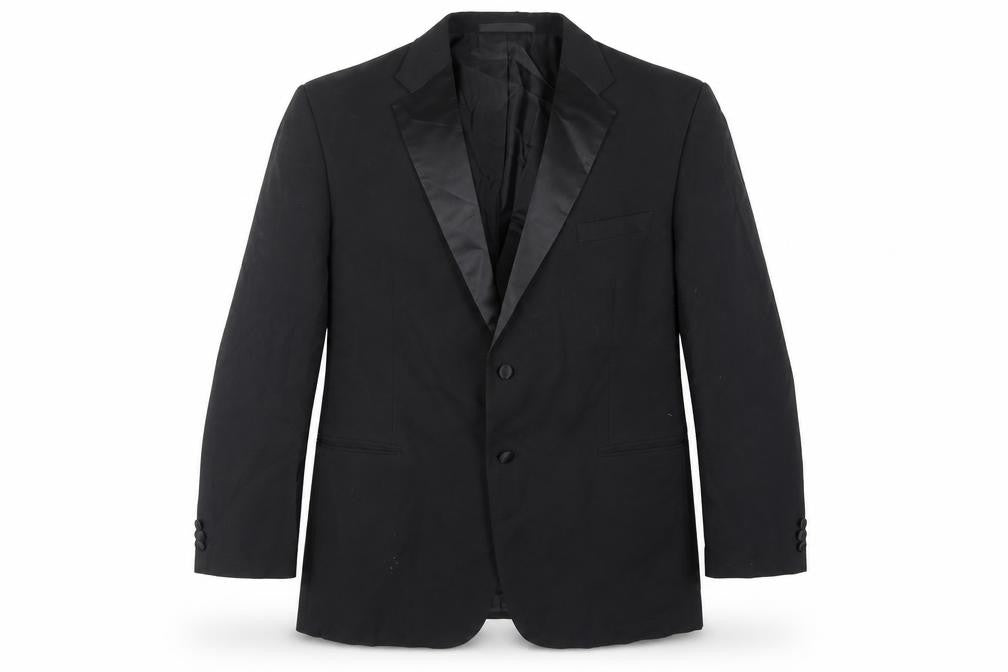 Marks & Spencer Mens Black Polyester Tuxedo Suit Jacket Size 46 Regular