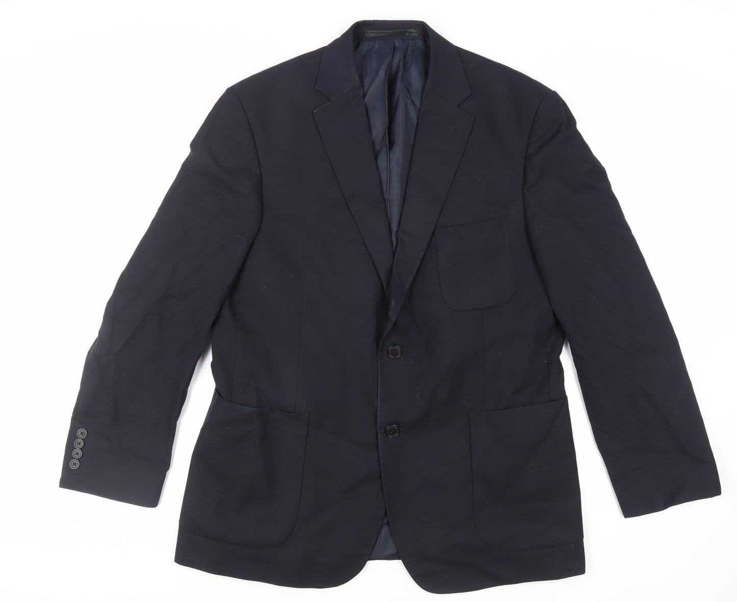 Marks and Spencer Mens Blue Polyester Jacket Suit Jacket Size 42 Regular