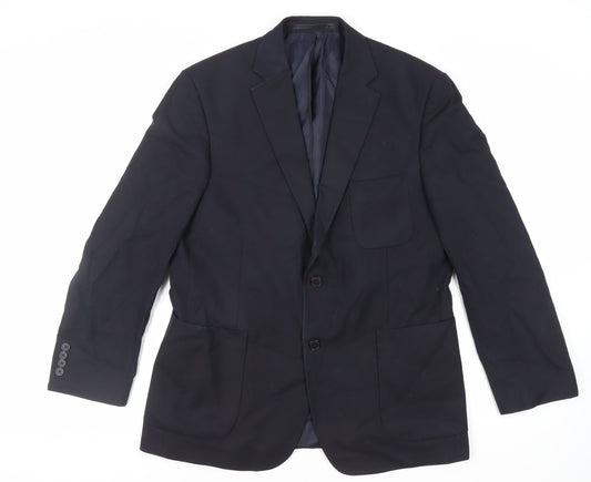 Marks and Spencer Mens Blue Polyester Jacket Suit Jacket Size 42 Regular