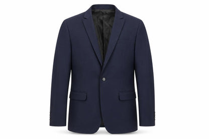 Front view of ASOS men’s blue polyester jacket suit jacket, size 42, regular
