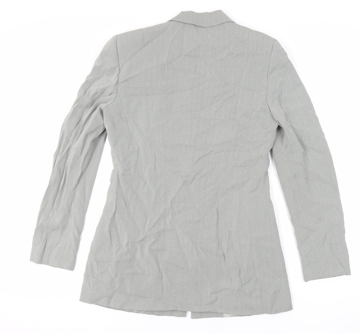 Marella Womens Green Herringbone Jacket Blazer Size 12 Button