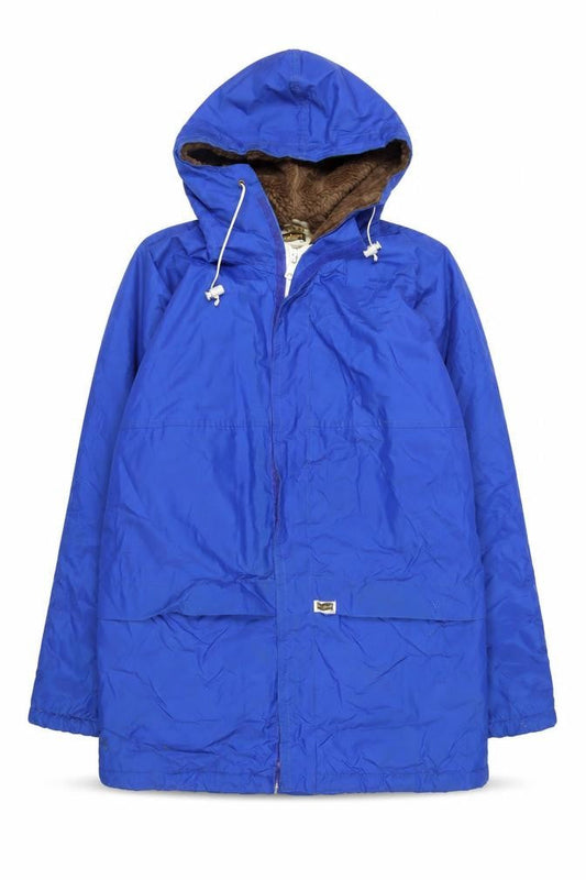 Bradsport Mens Blue Windbreaker Jacket Size L Zip - Hooded Water Resistant Vintage