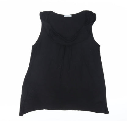 Marks & Spencer Womens Black Viscose Basic Tank Size 18 Scoop Neck