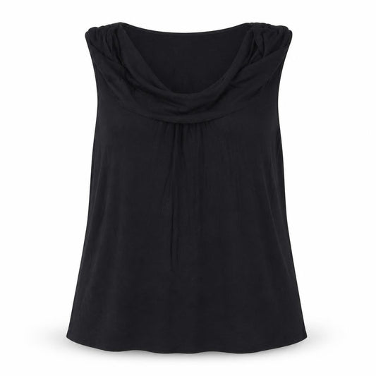 Marks and Spencer Womens Black Viscose Basic Tank Size 18 Scoop Neck