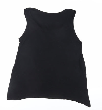 Marks & Spencer Womens Black Viscose Basic Tank Size 18 Scoop Neck