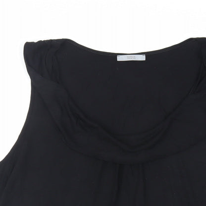Marks & Spencer Womens Black Viscose Basic Tank Size 18 Scoop Neck