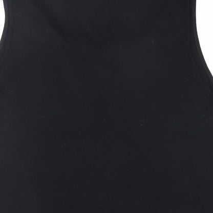 Marks & Spencer Womens Black Viscose Basic Tank Size 18 Scoop Neck