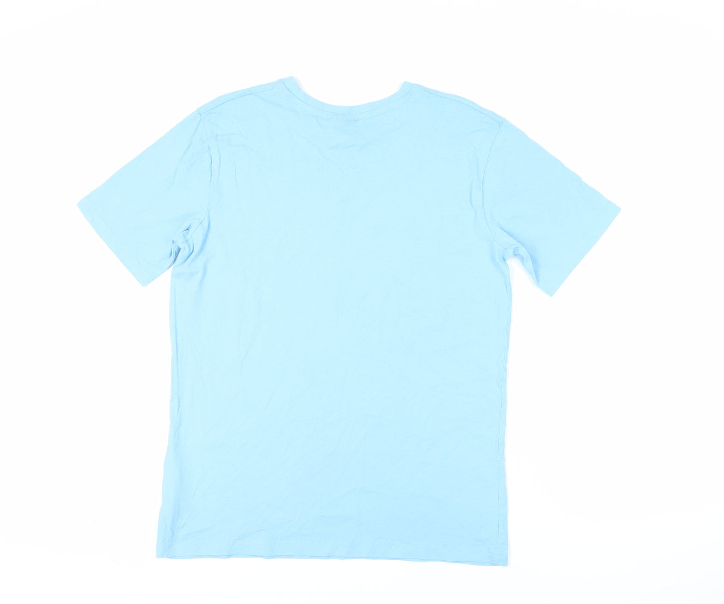Hummel Mens Blue Cotton T-Shirt Size M Crew Neck